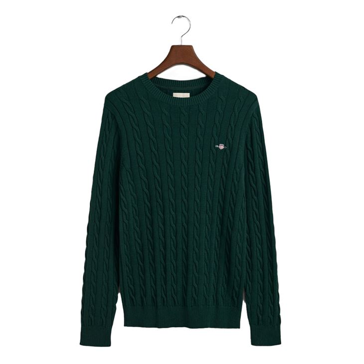 GANT Cotton Cable Crew Neck Herr