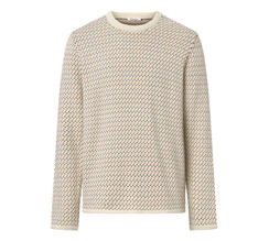 Knowledge Cotton Jacquard Crew Neck Knit Herr