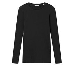 Knowledge Cotton Rib Scoop Neck Long Sleeved Dam