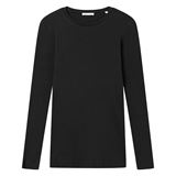 Knowledge Cotton Rib Scoop Neck Long Sleeved Dam