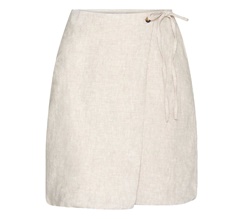 Knowledge Cotton Natural Linen Wrap Short Skirt Dam