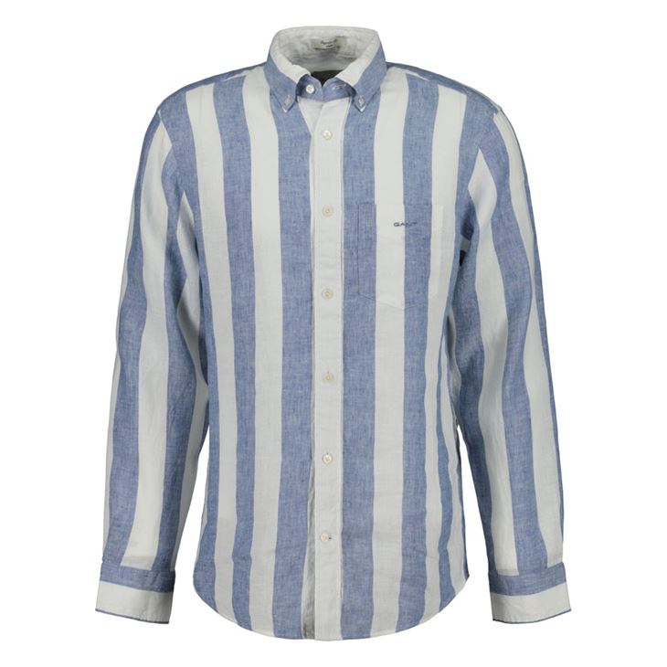 GANT Regular Fit Bold Stripe Linen Shirt Herr
