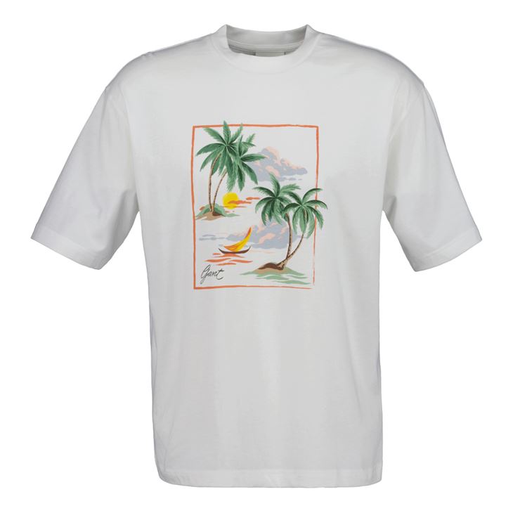 GANT Hawaii Printed Graphic SS T-Shirt Herr