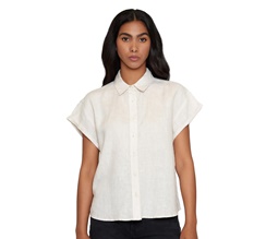 Knowledge Cotton Aster Fold Up Short Sleeve Linen Shirt Dam