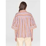 Knowledge Cotton Loose Multicolored Stripe Short Sleeved Shirt Dam