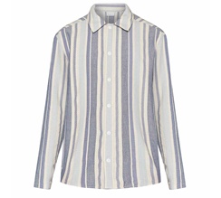 Knowledge Cotton Loose Jacquard Woven Striped Shirt Herr