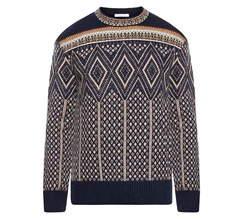 Knowledge Cotton Fair Isle Crew Neck Lambswool Knit Herr