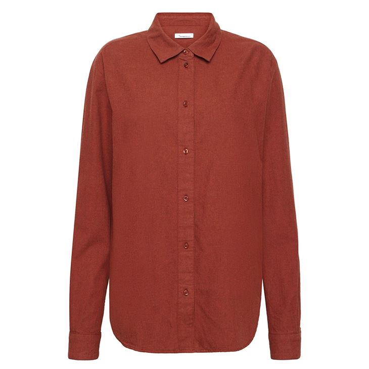 Knowledge Cotton Loose Flannel Long Sleeved Shirt Dam