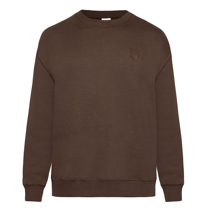 Knowledge Cotton Loose Fit Sweat With Embroidery At Chest Herr