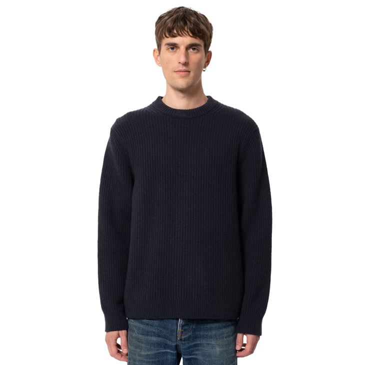 Nudie Jeans August Rib Wool Sweater Herr