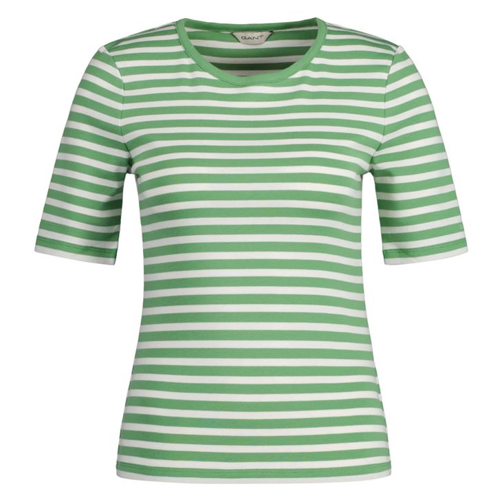 GANT Slim Striped 1X1 Ribbed SS T-Shirt Dam