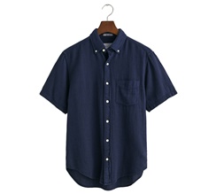 GANT Regular Cotton Linen Texture SS Shirt Herr
