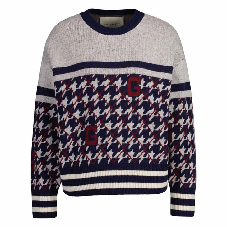 GANT Houndstooth C-Neck Dam