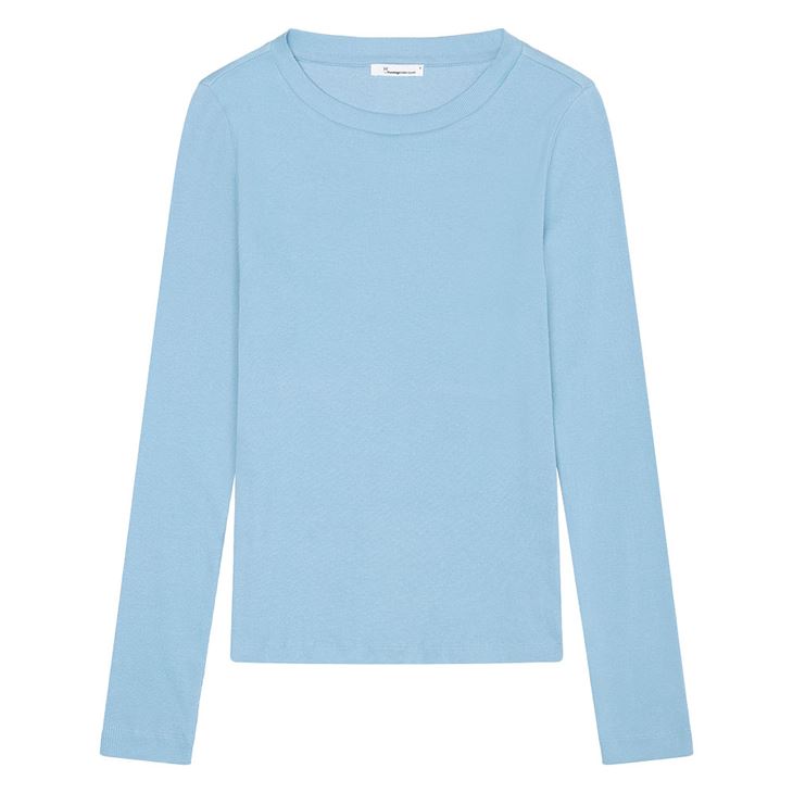 Knowledge Cotton Rib Scoop Neck Long Sleeved Dam