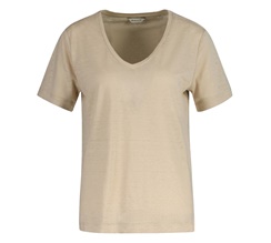 GANT Regular Linen V-Neck SS T-Shirt Dam