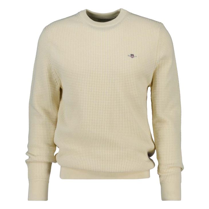 GANT Textured Cotton Crew Neck Herr
