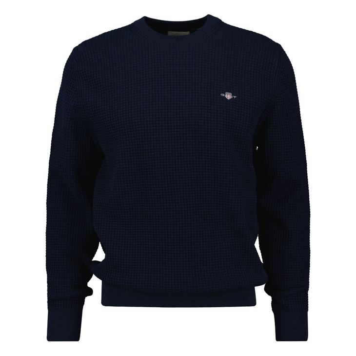 GANT Textured Cotton Crew Neck Herr