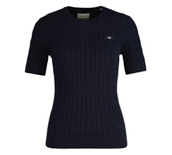 GANT Stretch Cotton Cable Short Sleeve C-Neck Dam