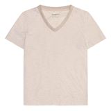 Knowledge Cotton V-neck Slub T-shirt Dam