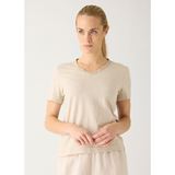 Knowledge Cotton V-neck Slub T-shirt Dam