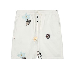 Knowledge Cotton FIG Loose With Embroidery Shorts Herr