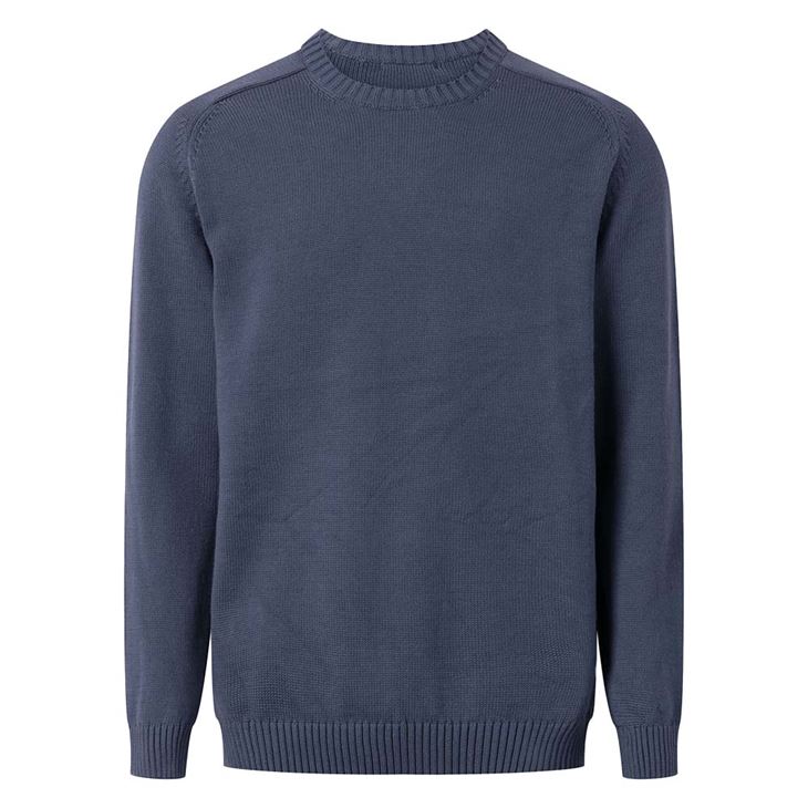 Knowledge Cotton Plain Knitted Crew Neck Herr