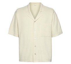 Knowledge Cotton Boxy short sleeve structured knitted shirt