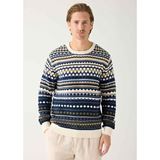 Knowledge Cotton Regular Jaquard Crew Neck Knit Herr