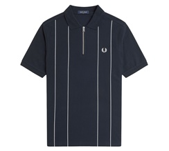 Fred Perry Pinstripe Zip Neck Shirt Herr