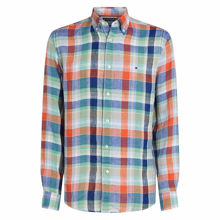 Tommy Hilfiger Linen Summer Madras RF Shirt Herr