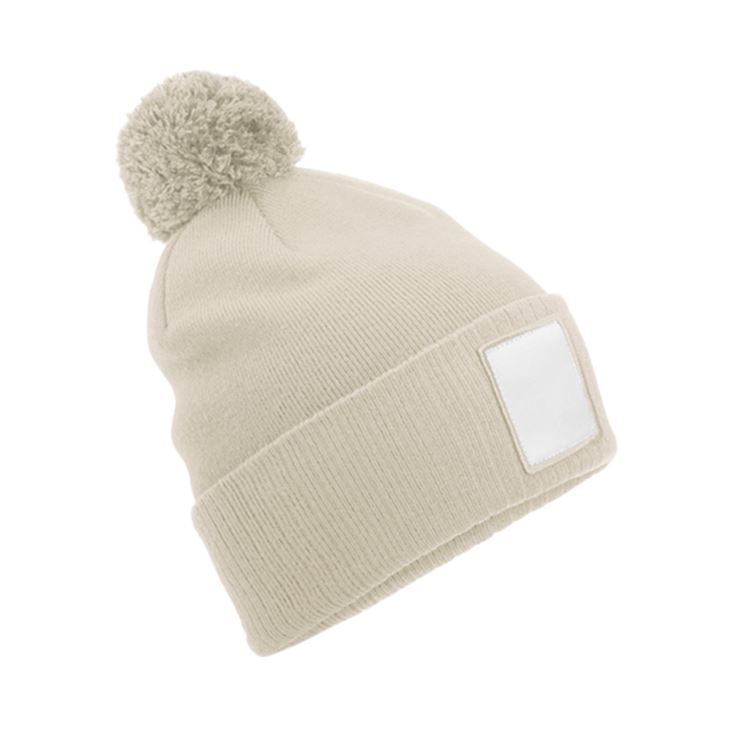 Beechfield Applique Patch Pom Beanie