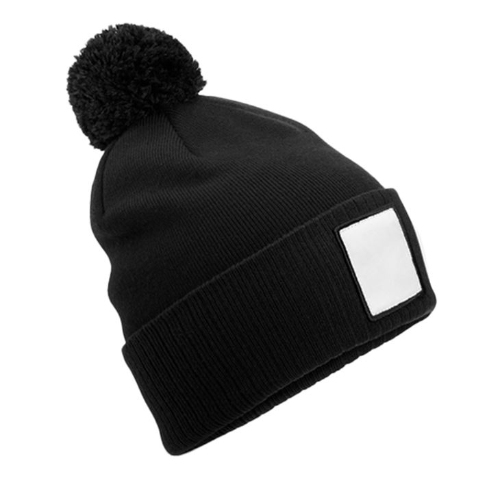 Beechfield Applique Patch Pom Beanie