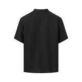 Knowledge Cotton Box Fit Short Sleeved Linen Shirt Herr