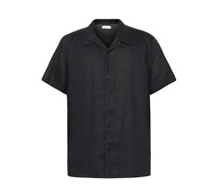 Knowledge Cotton Box Fit Short Sleeved Linen Shirt Herr