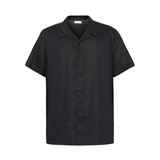 Knowledge Cotton Box Fit Short Sleeved Linen Shirt Herr