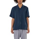 Knowledge Cotton Box Fit Short Sleeved Linen Shirt Herr