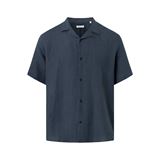 Knowledge Cotton Box Fit Short Sleeved Linen Shirt Herr