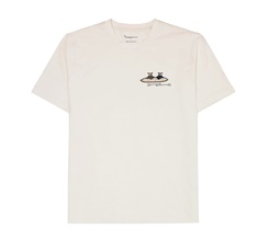 Knowledge Cotton Regular drop-shoulder short sleeve heavy single jersey printed t-shirt