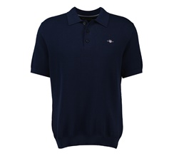GANT Textured Cotton Short Sleeve Polo Herr