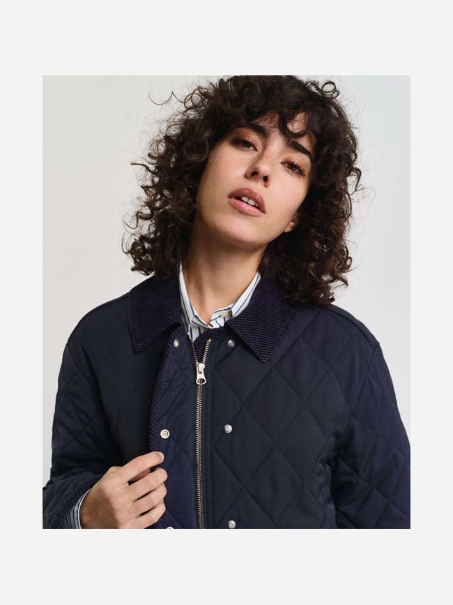GANT Quilted Cord Detailed Coat Dam