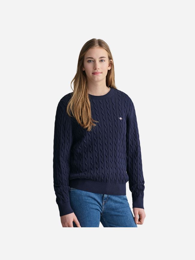 GANT Shield Cotton Cable C-Neck Junior