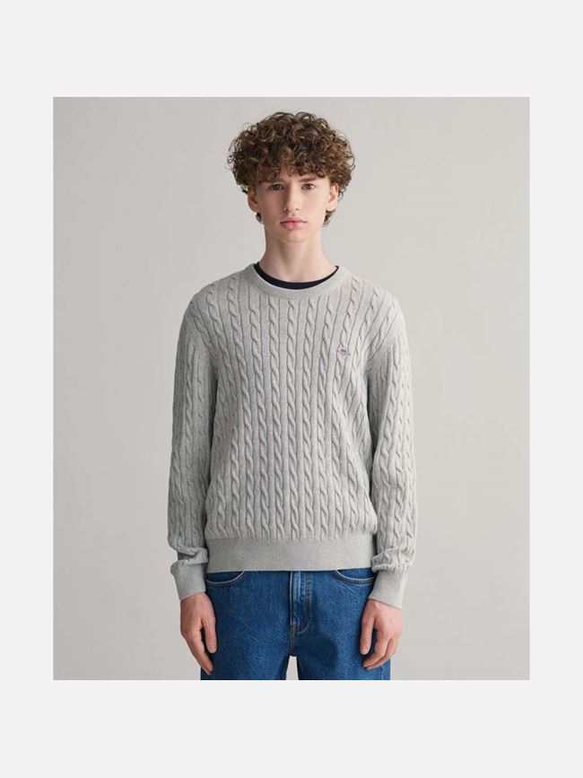 GANT Shield Cotton Cable C-Neck Junior
