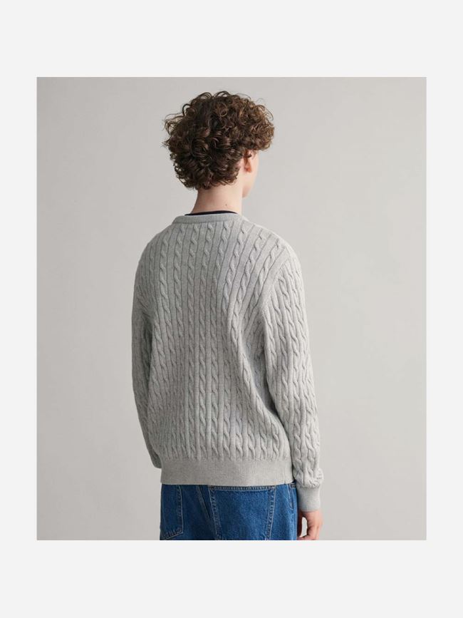 GANT Shield Cotton Cable C-Neck Junior