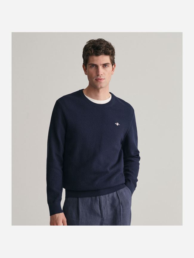 GANT Structured Cotton C-Neck Herr