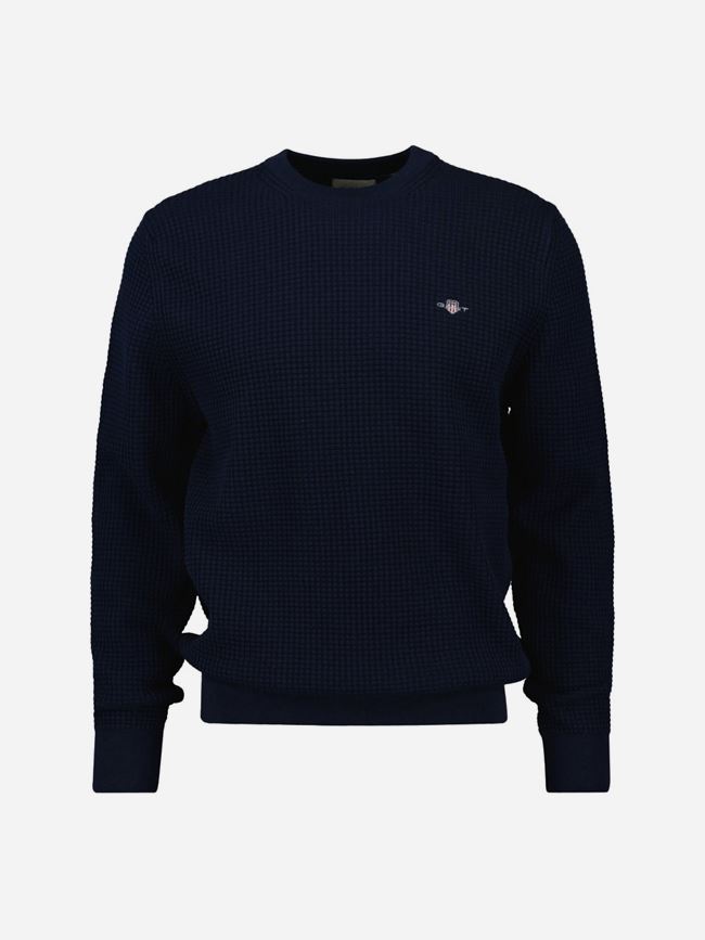 GANT Textured Cotton Crew Neck Herr