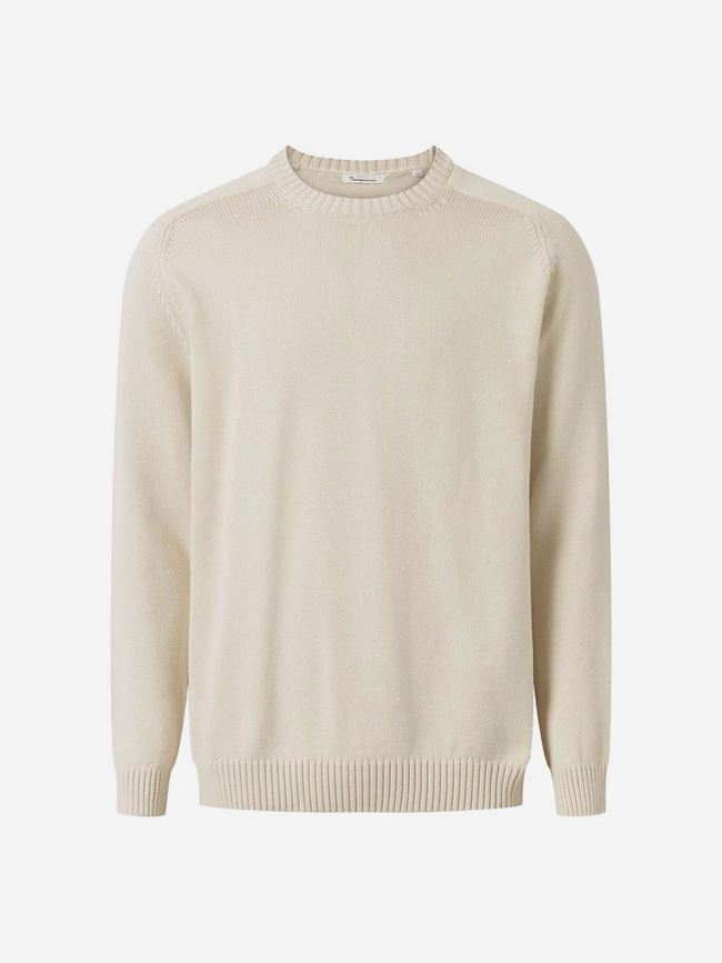 Knowledge Cotton Plain Knitted Crew Neck Herr