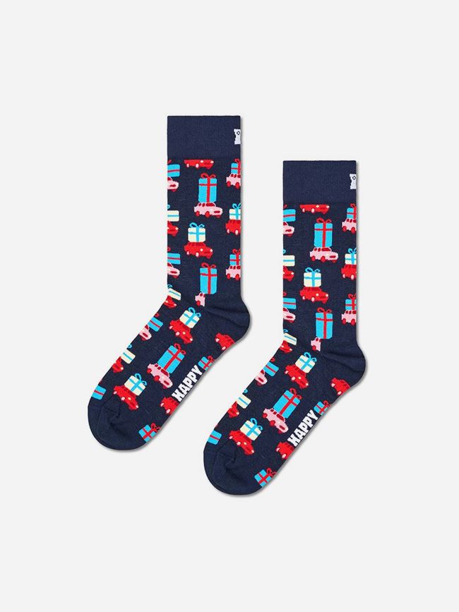 Happy Socks 3-Pack Holiday Navy Socks Gift Set