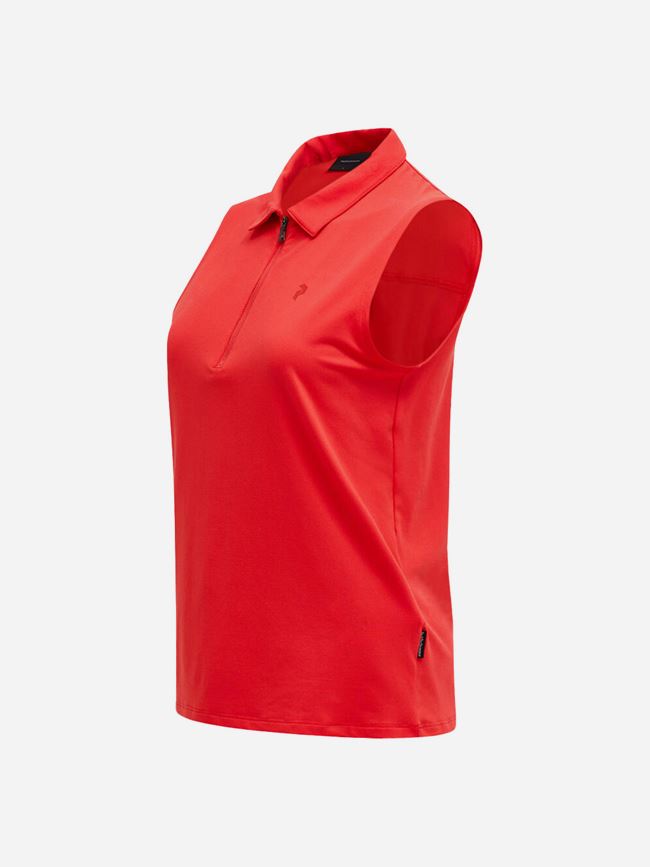 Peak Performance Comfort Zip Seeveless Polo Dam