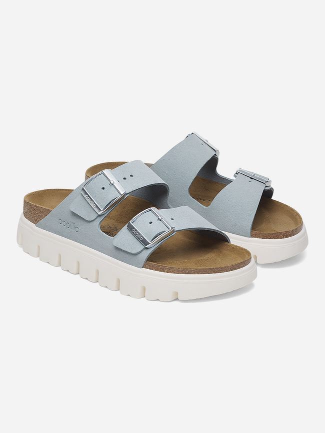 Birkenstock Arizona Platform Suede Leather Narrow Dam