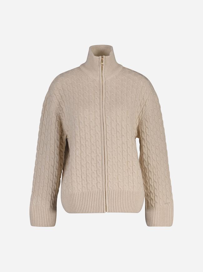 GANT CABLE KNIT ZIP CARDIGAN dam